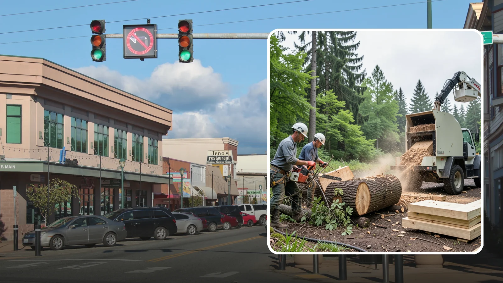 Wood milling in Monroe, Snohomish County, WA - The milling of logs into usable slabs or boards.