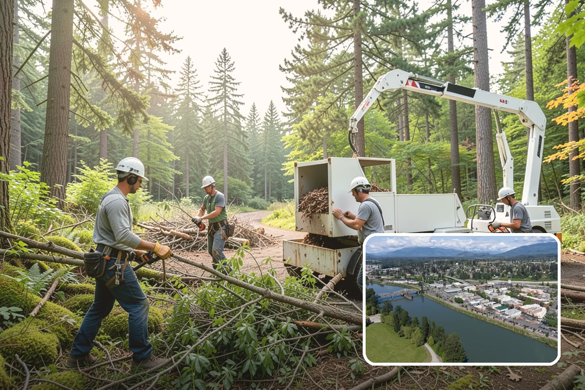 Wood milling in Mount Vernon, Skagit County, WA - Turns removed wood and debris into usable products