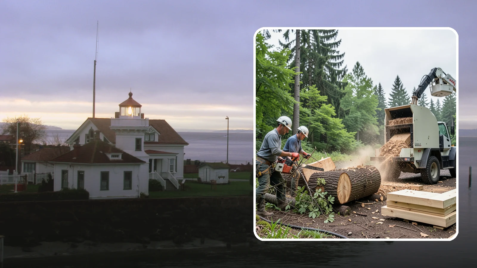 Wood milling in Mukilteo, Snohomish County, WA - The milling of logs into usable slabs or boards.