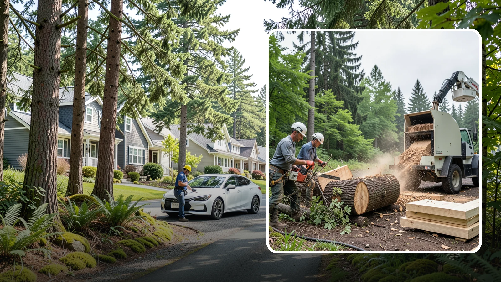 Wood milling in Normandy Park, King County, WA - The milling of logs into usable slabs or boards.