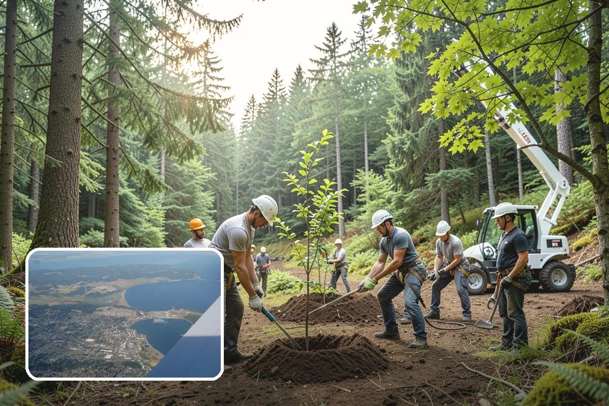 Wood milling in Oak Harbor, Island County, WA - Turns removed wood and debris into usable products