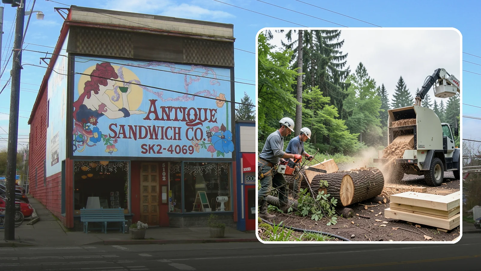 Wood milling in Ruston, Pierce County, WA - The milling of logs into usable slabs or boards.