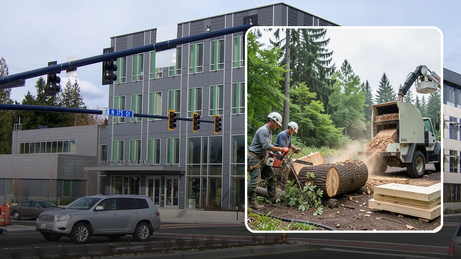 Wood milling in Shoreline, King County, WA - The milling of logs into usable slabs or boards.
