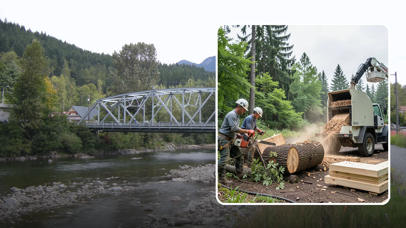 Wood milling in Skykomish, King County, WA - The milling of logs into usable slabs or boards.