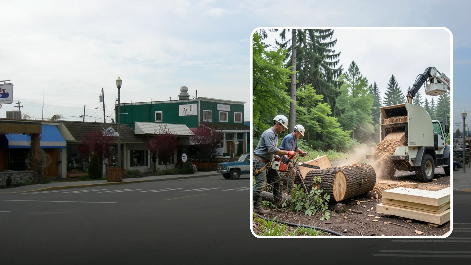 Wood milling in Stanwood, Snohomish County, WA - The milling of logs into usable slabs or boards.
