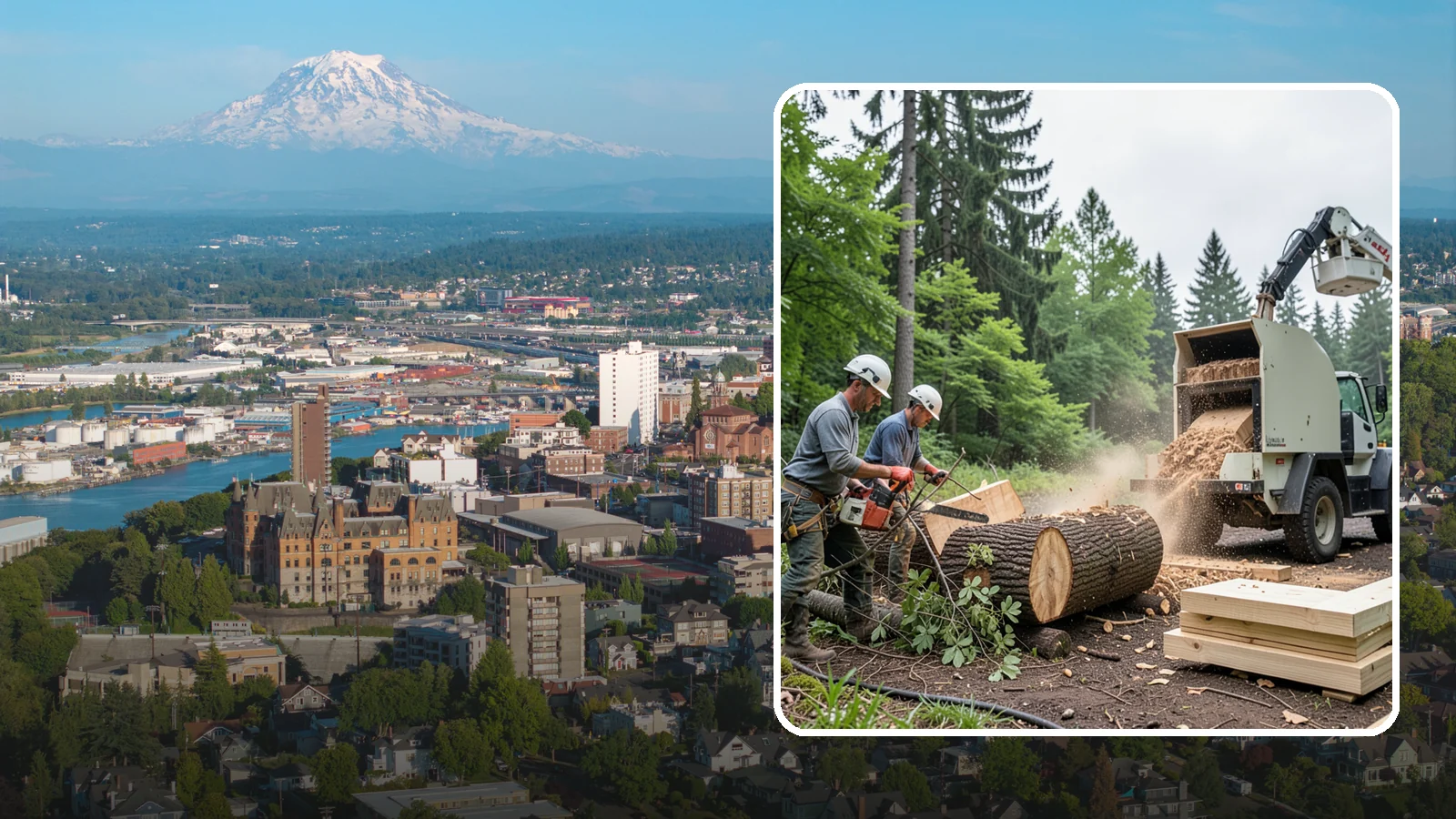 Wood milling in Tacoma, Pierce County, WA - The milling of logs into usable slabs or boards.