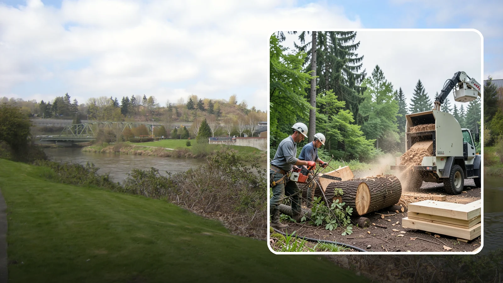 Wood milling in Tukwila, King County, WA - The milling of logs into usable slabs or boards.