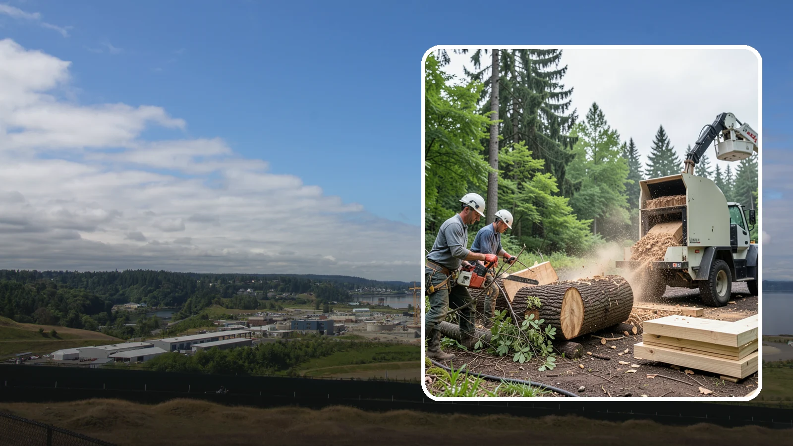 Wood milling in University Place, Pierce County, WA - The milling of logs into usable slabs or boards.