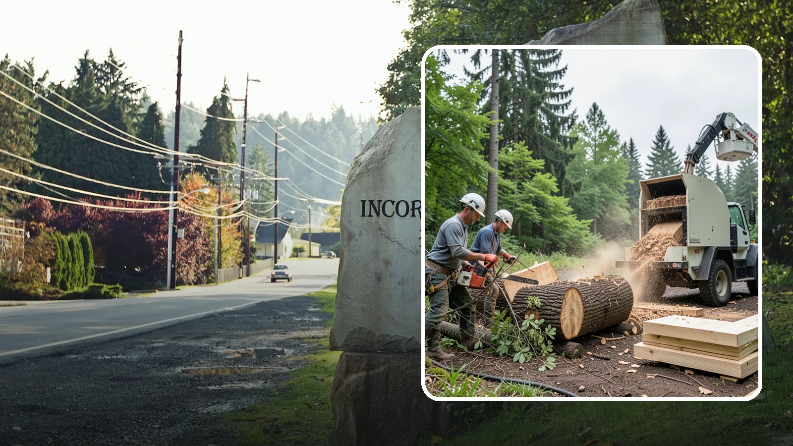 Wood milling in Wilkeson, Pierce County, WA - The milling of logs into usable slabs or boards.
