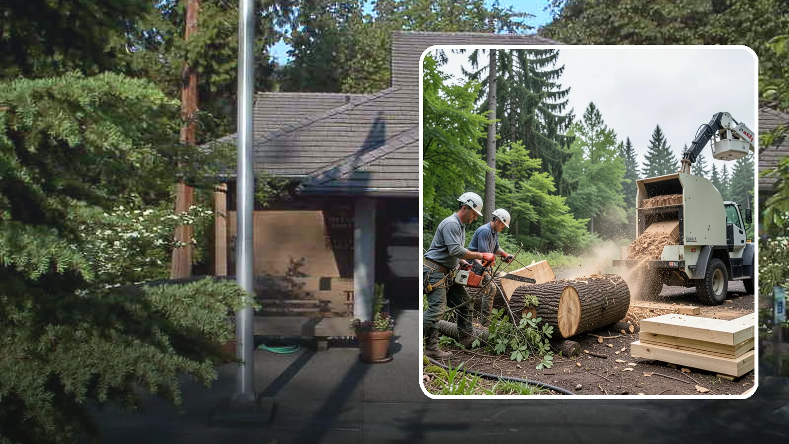 Wood milling in Yarrow Point, King County, WA - The milling of logs into usable slabs or boards.