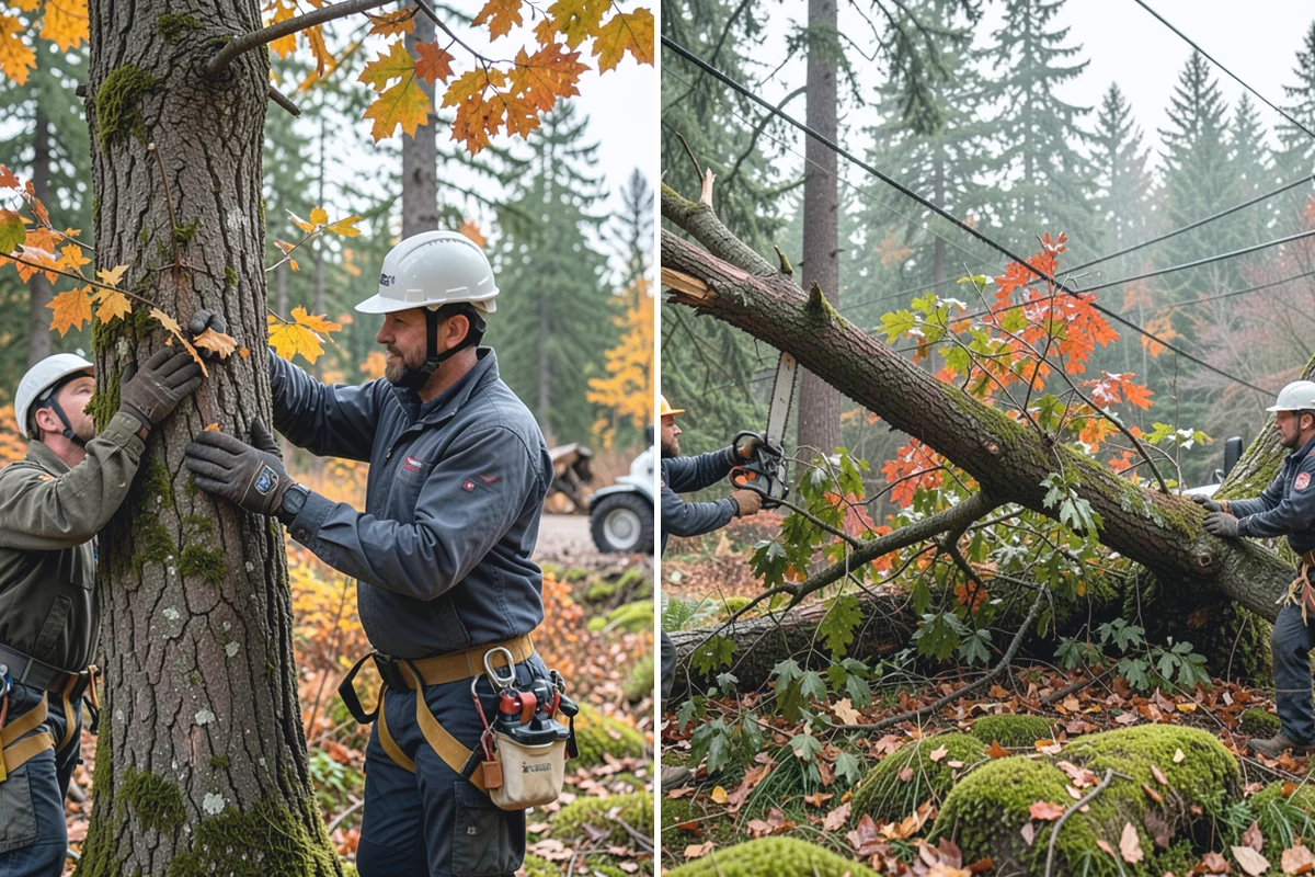 Young tree training in Auburn, King County, WA - Assess canopy condition and pruning objectives