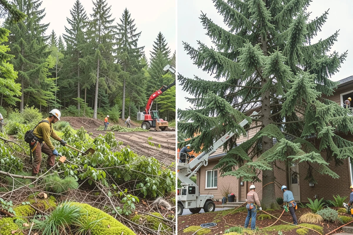 Young tree training in Bellevue, King County, WA - Assess canopy condition and pruning objectives