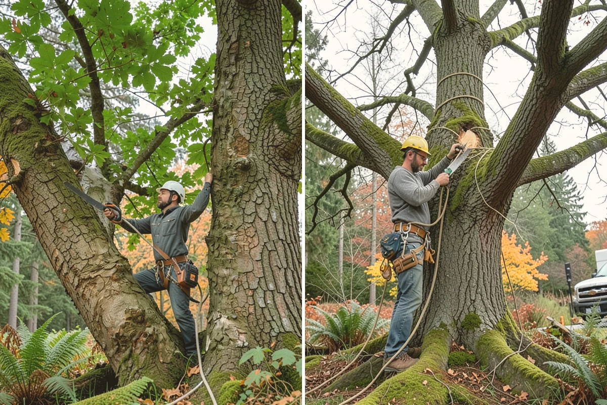 Young tree training in Brier, Snohomish County, WA - Assess canopy condition and pruning objectives