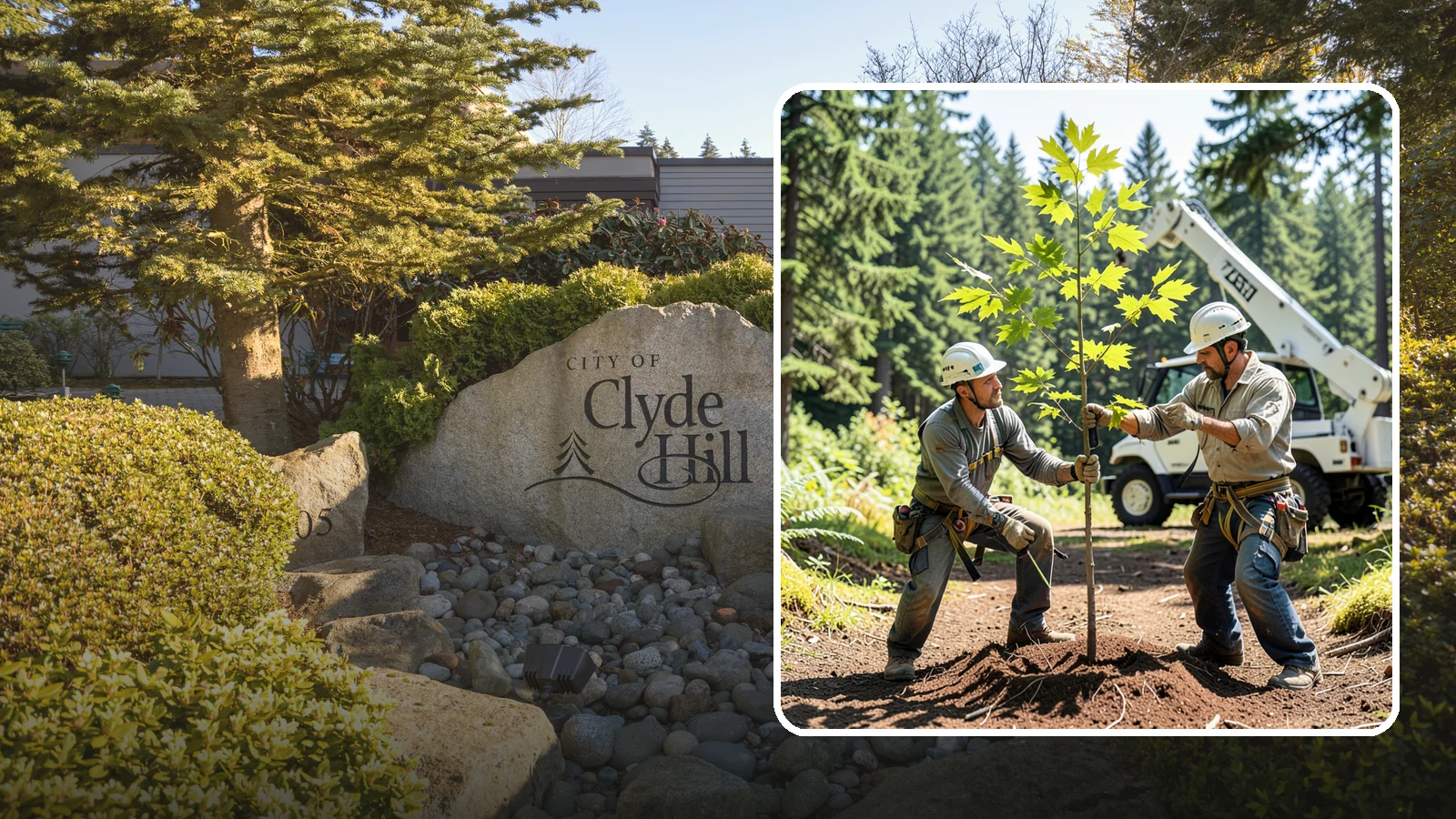 Young tree training in Clyde Hill, King County, WA - The early structural pruning of young trees.