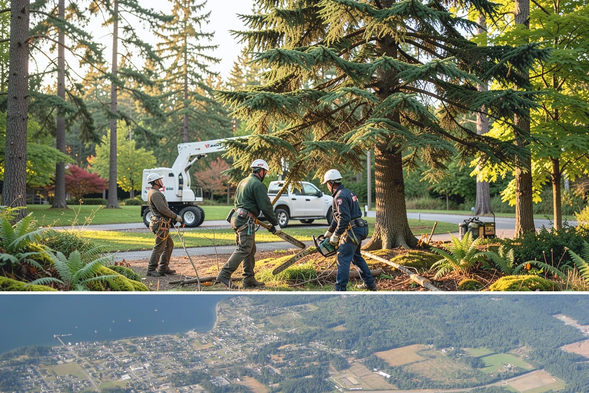 Young tree training in Coupeville, Island County, WA - Work should follow recognized arboricultural standards matched to specific seasonal sensitivities for each species in the Puget...
