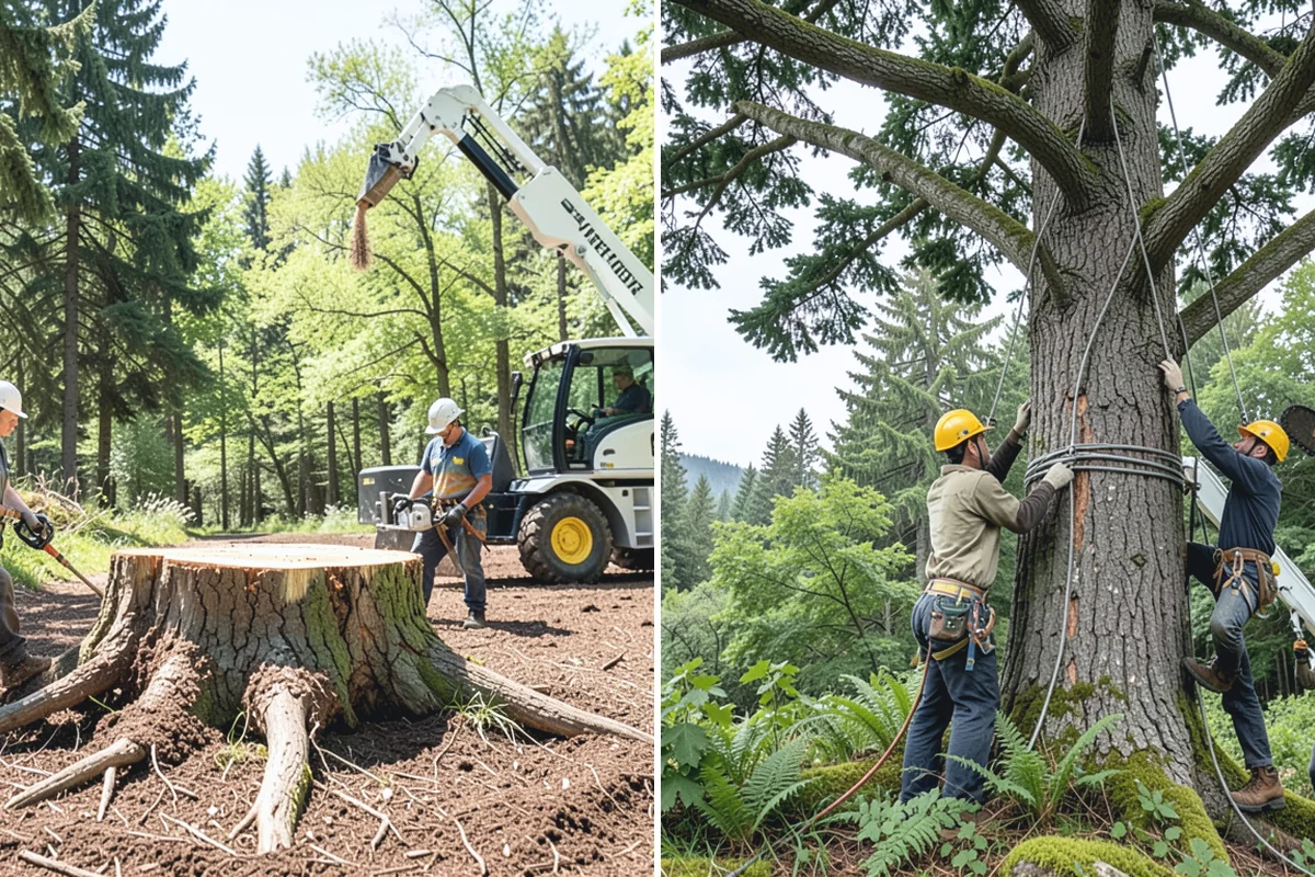 Young tree training in Darrington, Snohomish County, WA - Assess canopy condition and pruning objectives