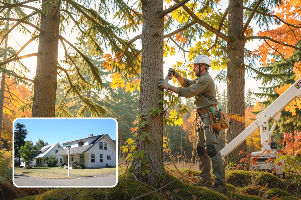 Young tree training in DuPont, Pierce County, WA - Improves tree structure, health, and appearance
