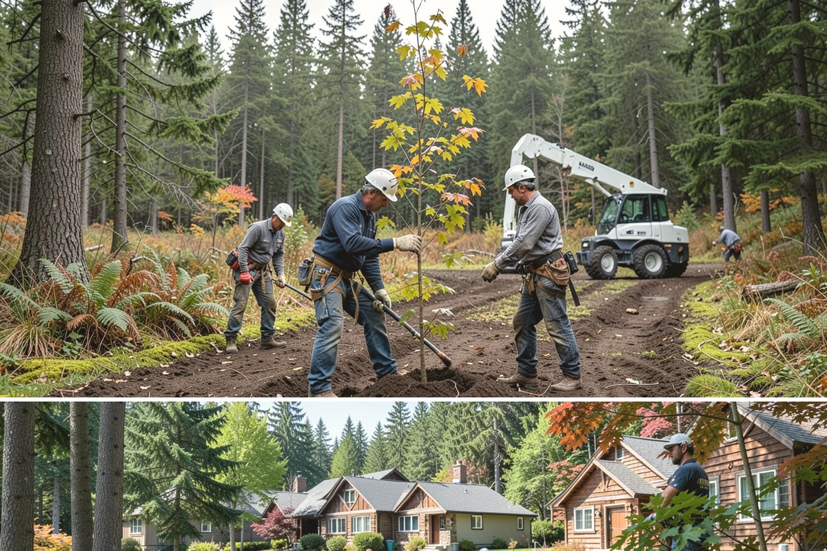 Young tree training in Edgewood, Pierce County, WA - Work should follow recognized arboricultural standards matched to specific seasonal sensitivities for each species in the Puget...