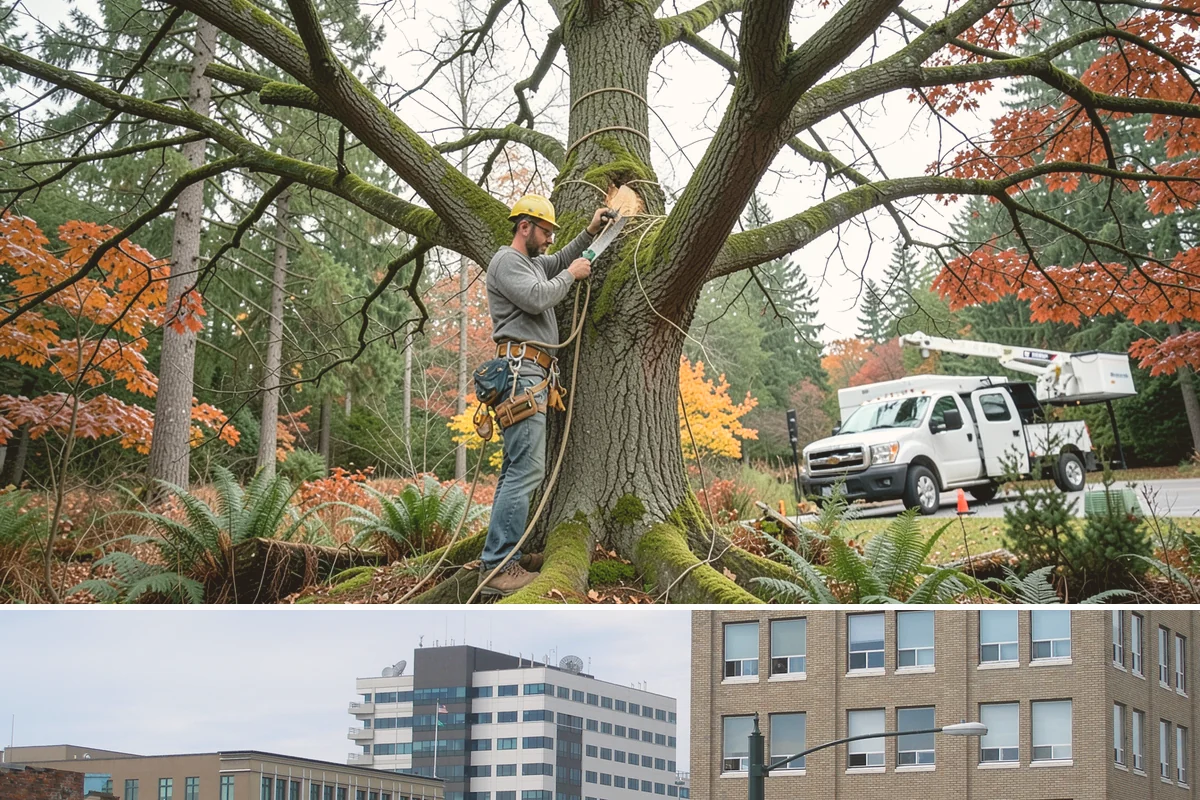 Young tree training in Everett, Snohomish County, WA - Work should follow recognized arboricultural standards matched to specific seasonal sensitivities for each species in the Puget...