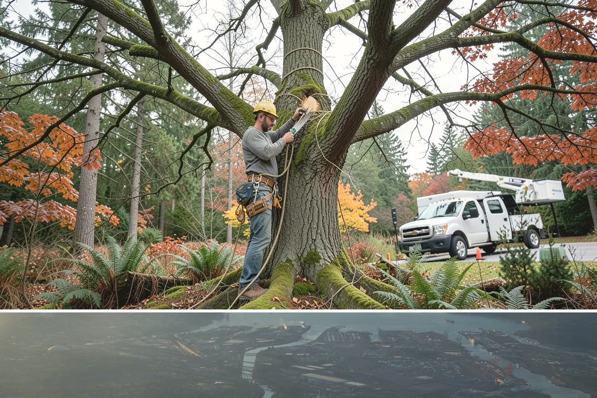 Young tree training in Fife, Pierce County, WA - Work should follow recognized arboricultural standards matched to specific seasonal sensitivities for each species in the Puget...