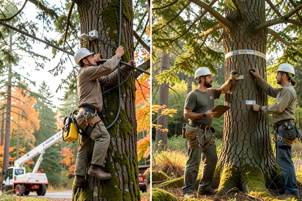 Young tree training in Fircrest, Pierce County, WA - Assess canopy condition and pruning objectives