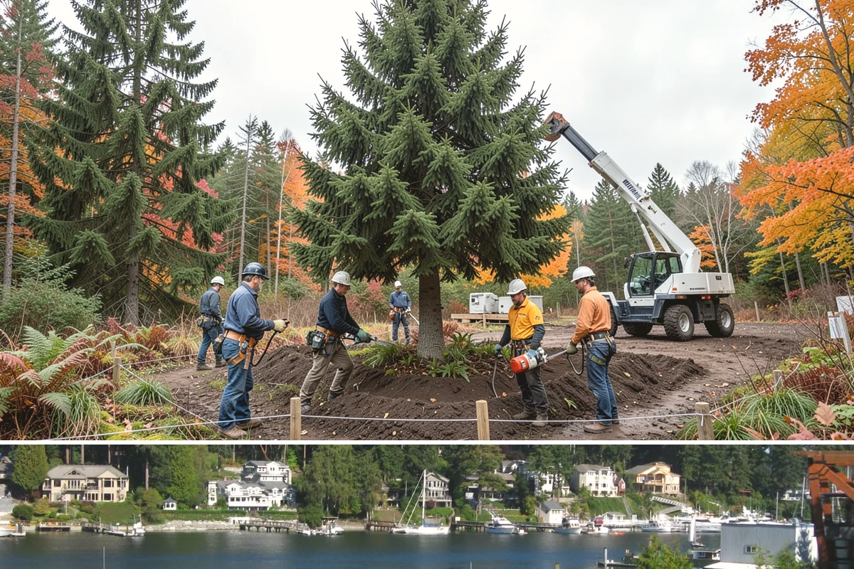 Young tree training in Gig Harbor, Pierce County, WA - Work should follow recognized arboricultural standards matched to specific seasonal sensitivities for each species in the Puget...