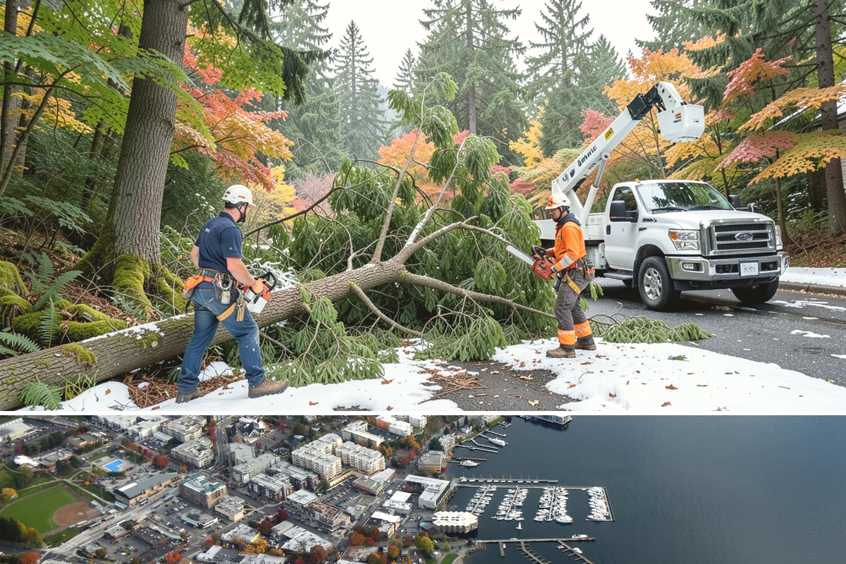 Young tree training in Kirkland, King County, WA - Work should follow recognized arboricultural standards matched to specific seasonal sensitivities for each species in the Puget...