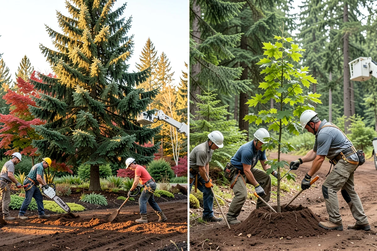 Young tree training in Lakewood, Pierce County, WA - Assess canopy condition and pruning objectives