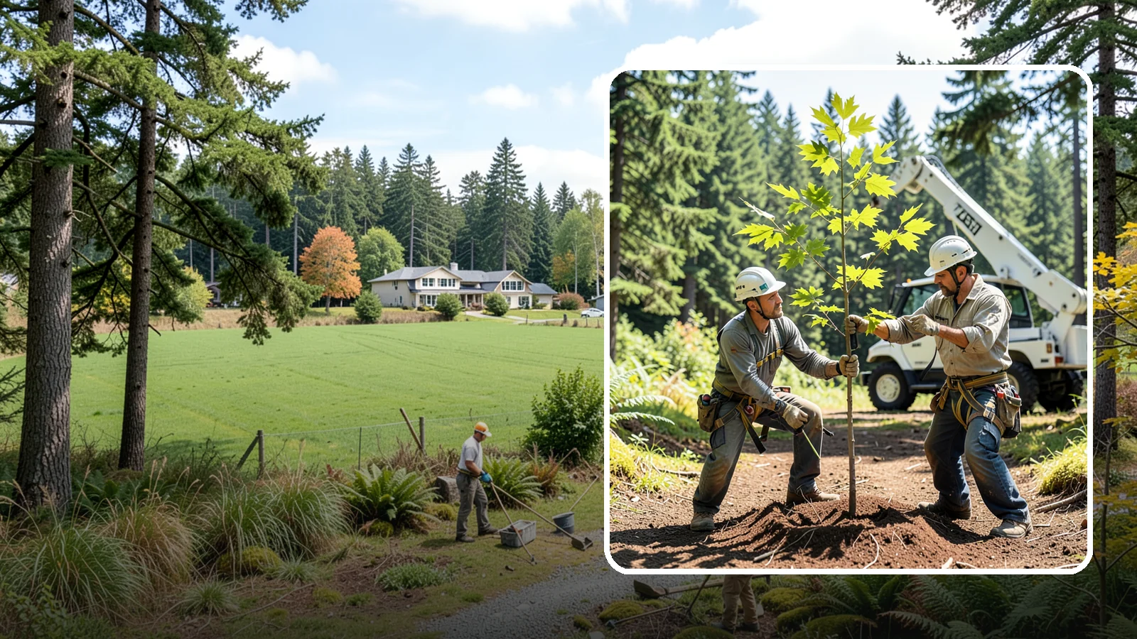 Young tree training in Lyman, Skagit County, WA - The early structural pruning of young trees.