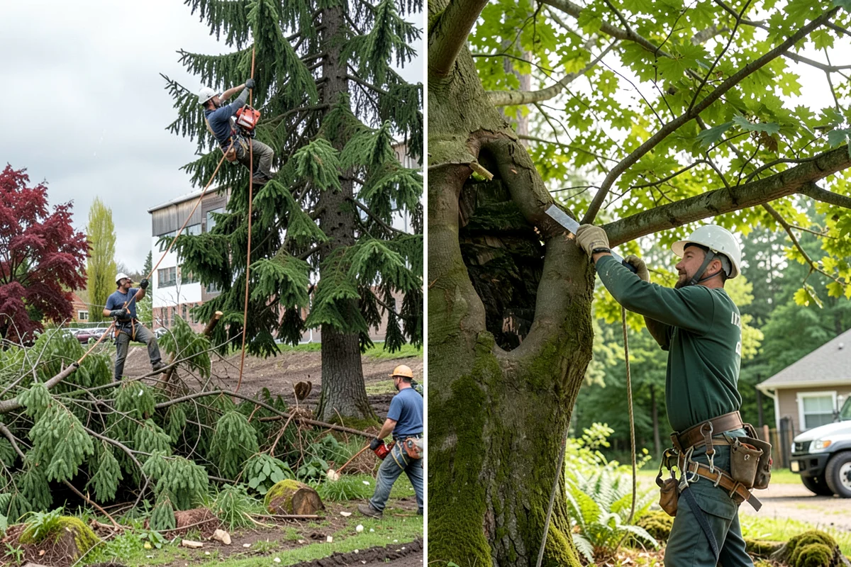Young tree training in Maple Valley, King County, WA - Assess canopy condition and pruning objectives