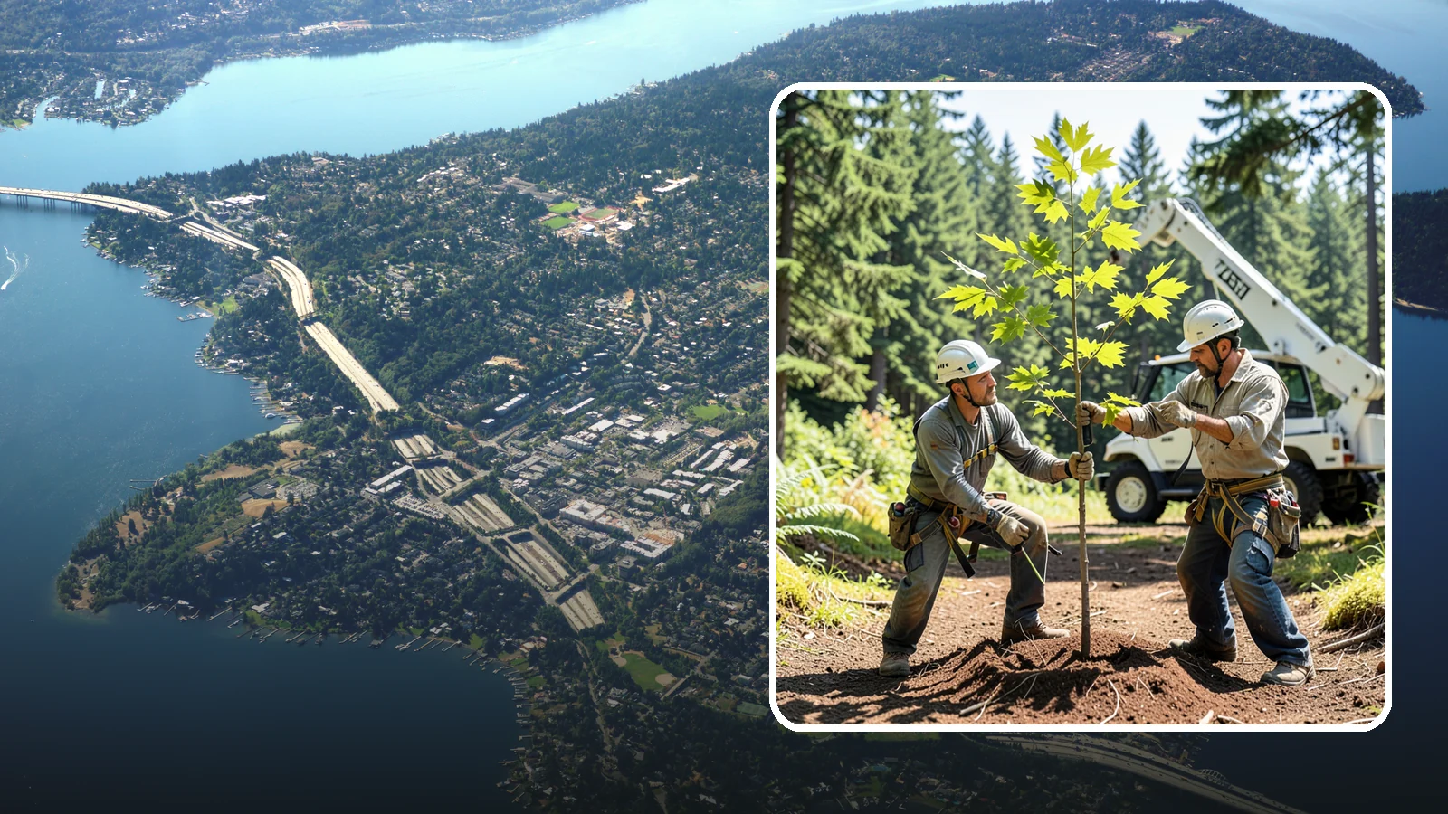 Young tree training in Mercer Island, King County, WA - The early structural pruning of young trees.