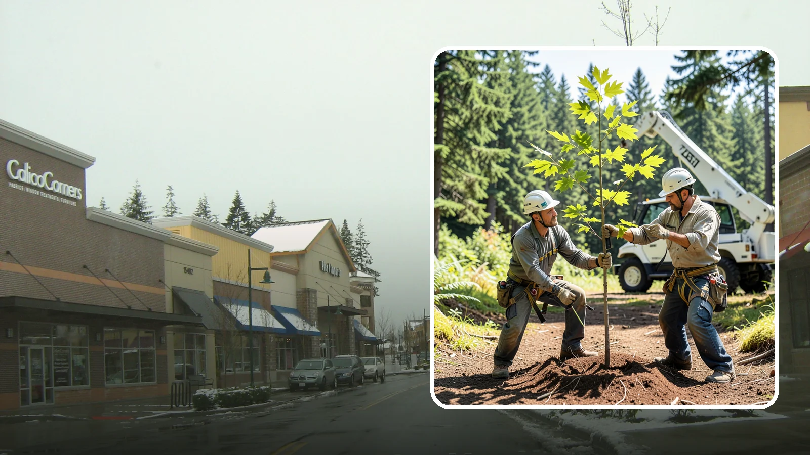 Young tree training in Mill Creek, Snohomish County, WA - The early structural pruning of young trees.