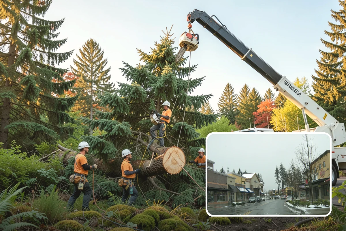 Young tree training in Mill Creek, Snohomish County, WA - Improves tree structure, health, and appearance