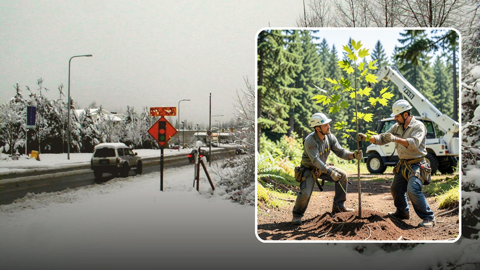 Young tree training in Newcastle, King County, WA - The early structural pruning of young trees.