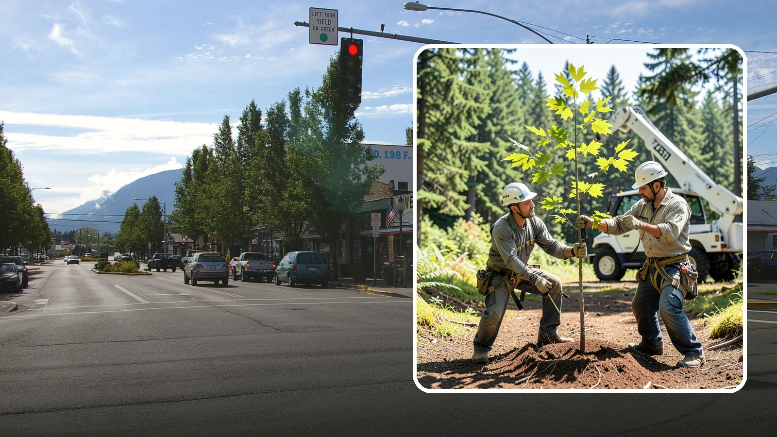 Young tree training in North Bend, King County, WA - The early structural pruning of young trees.