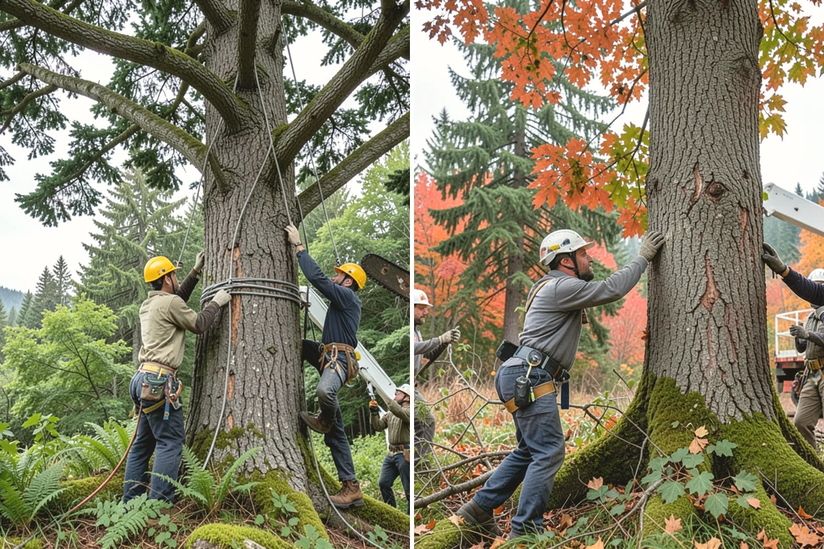 Young tree training in Oak Harbor, Island County, WA - Assess canopy condition and pruning objectives