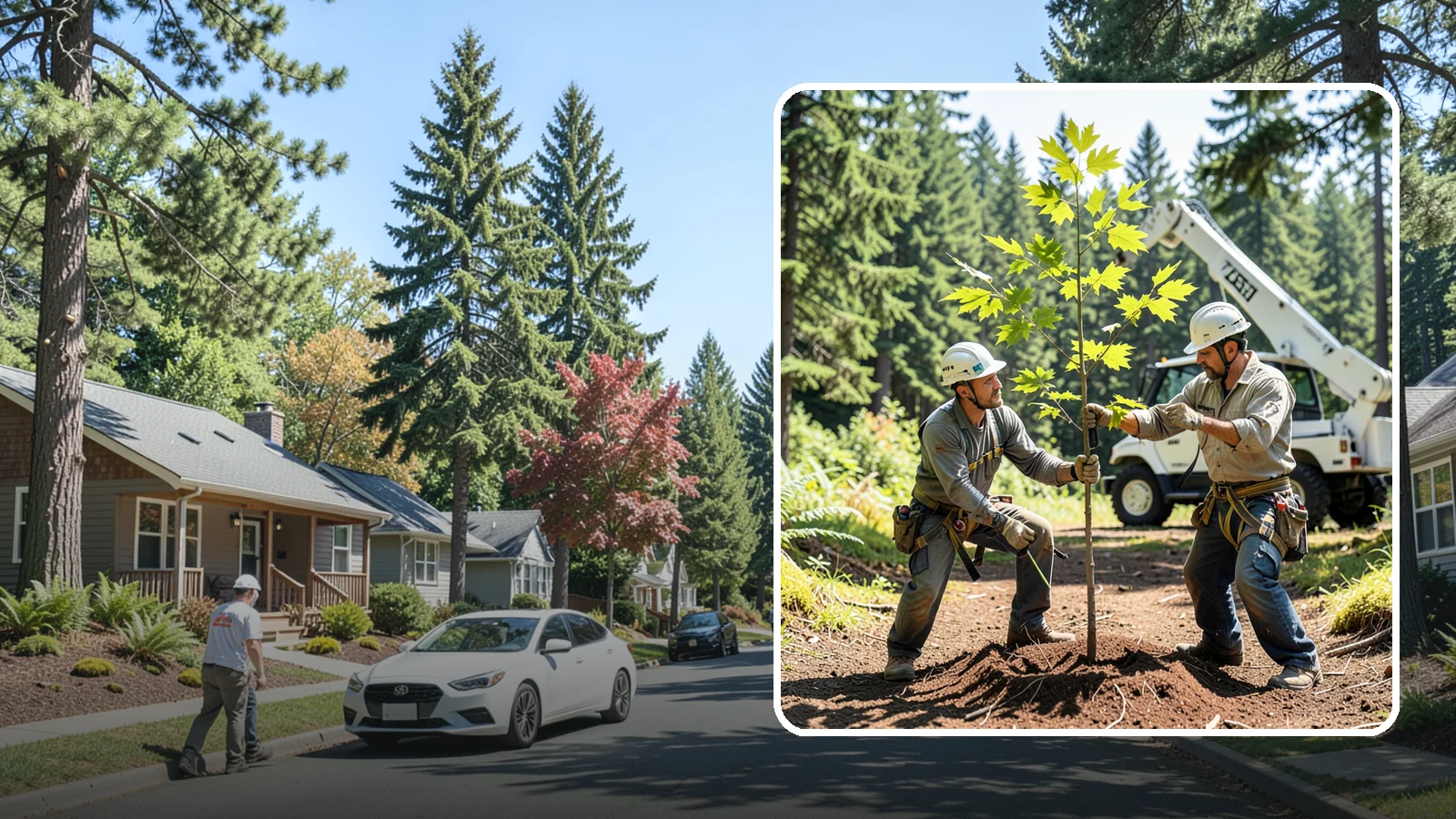 Young tree training in Orting, Pierce County, WA - The early structural pruning of young trees.