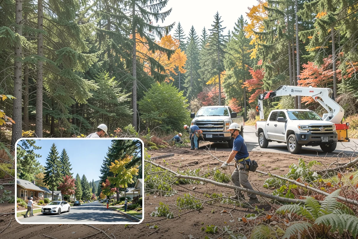Young tree training in Orting, Pierce County, WA - Improves tree structure, health, and appearance