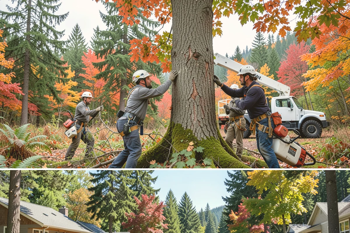Young tree training in Orting, Pierce County, WA - Work should follow recognized arboricultural standards matched to specific seasonal sensitivities for each species in the Puget...
