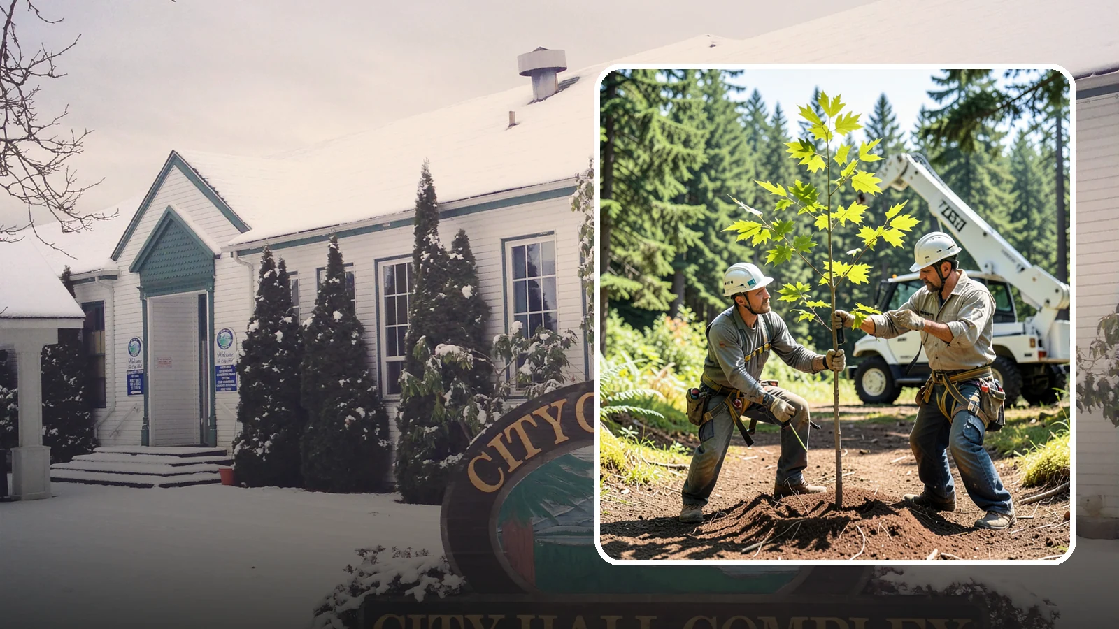 Young tree training in Pacific, King County, WA - The early structural pruning of young trees.