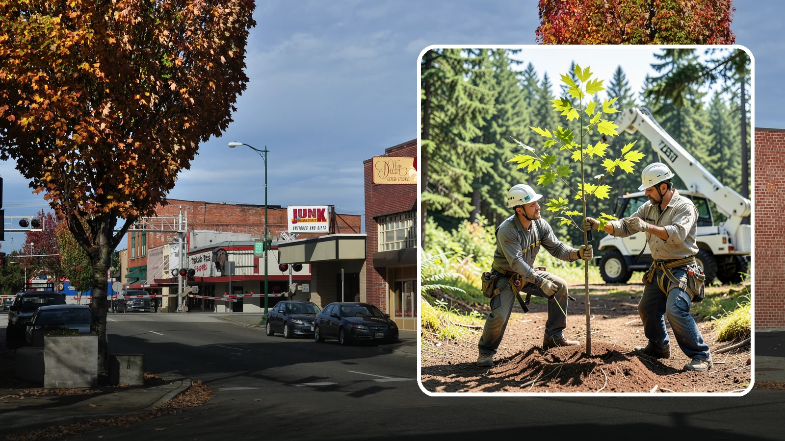 Young tree training in Puyallup, Pierce County, WA - The early structural pruning of young trees.