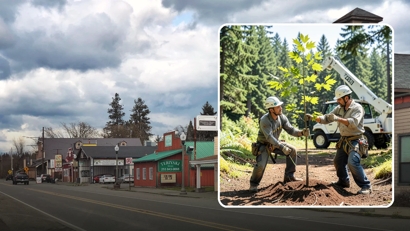 Young tree training in Roy, Pierce County, WA - The early structural pruning of young trees.