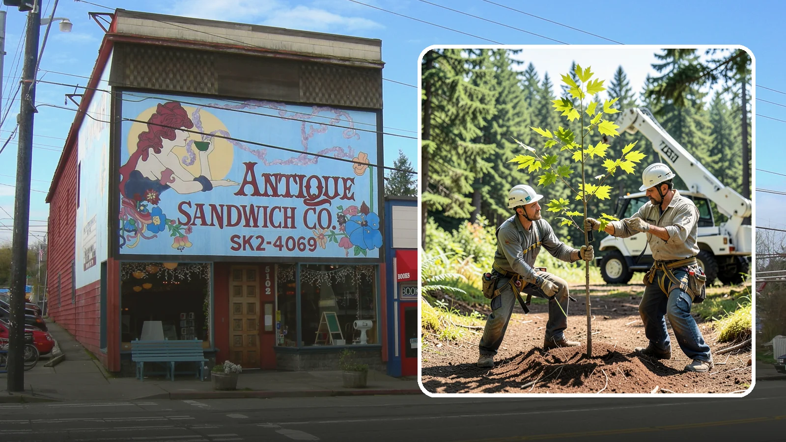 Young tree training in Ruston, Pierce County, WA - The early structural pruning of young trees.