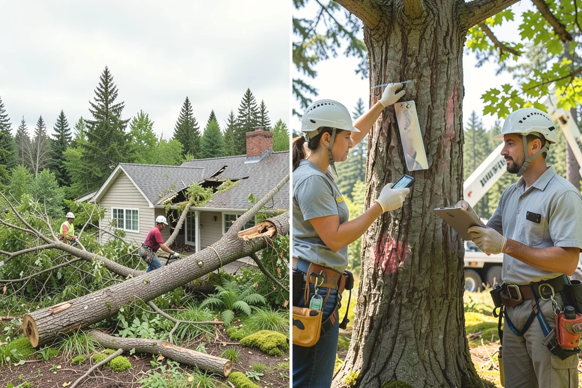 Young tree training in Ruston, Pierce County, WA - Assess canopy condition and pruning objectives