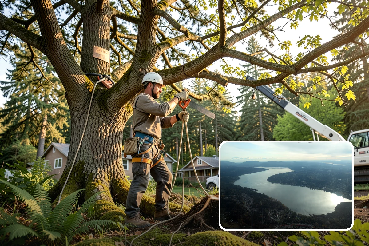 Young tree training in Sammamish, King County, WA - Improves tree structure, health, and appearance