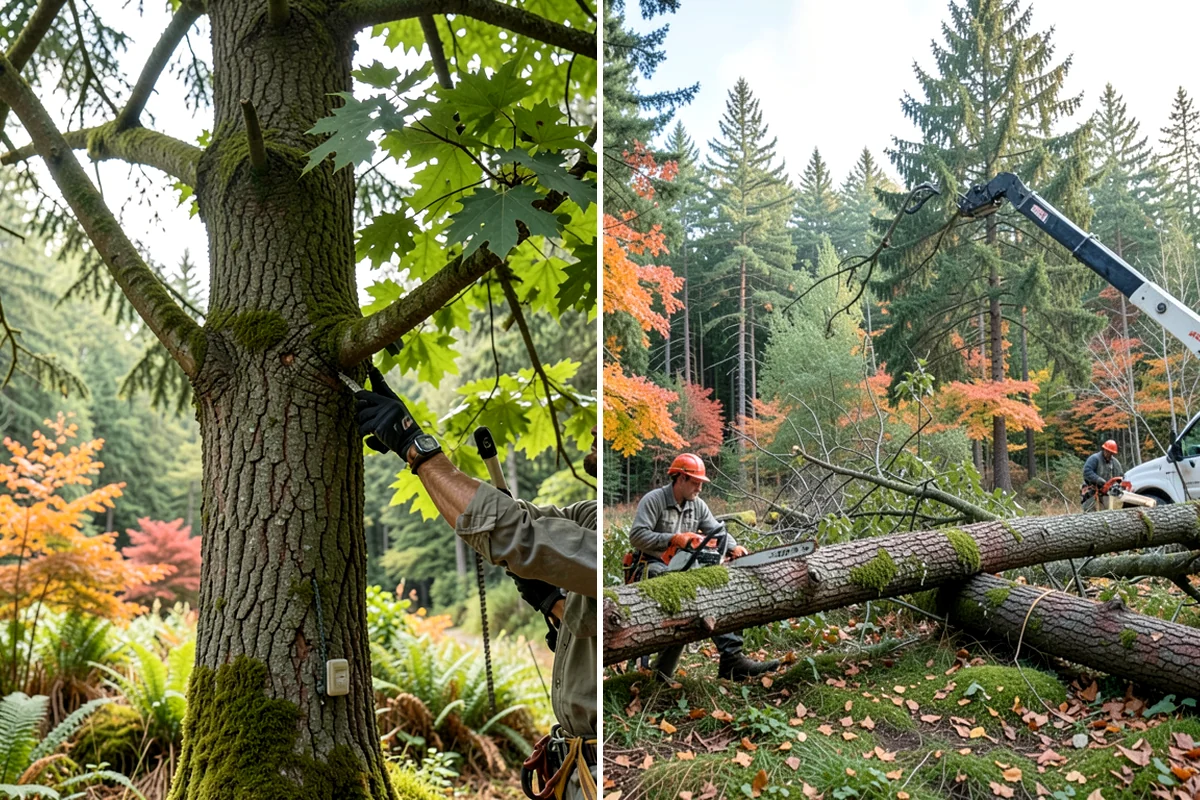 Young tree training in SeaTac, King County, WA - Assess canopy condition and pruning objectives