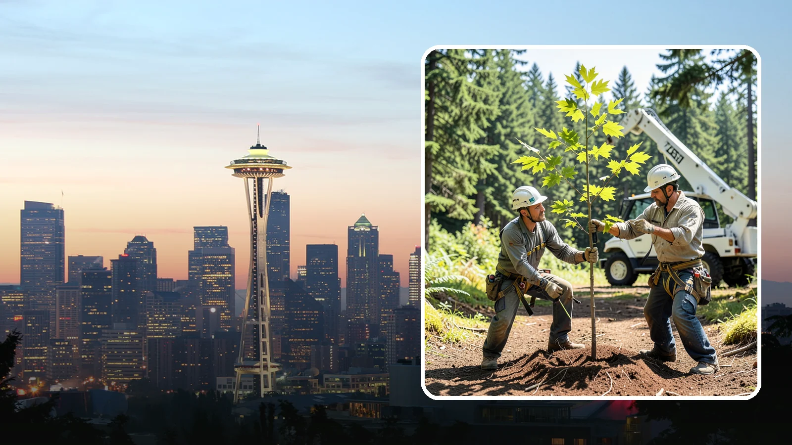 Young tree training in Seattle, King County, WA - The early structural pruning of young trees.