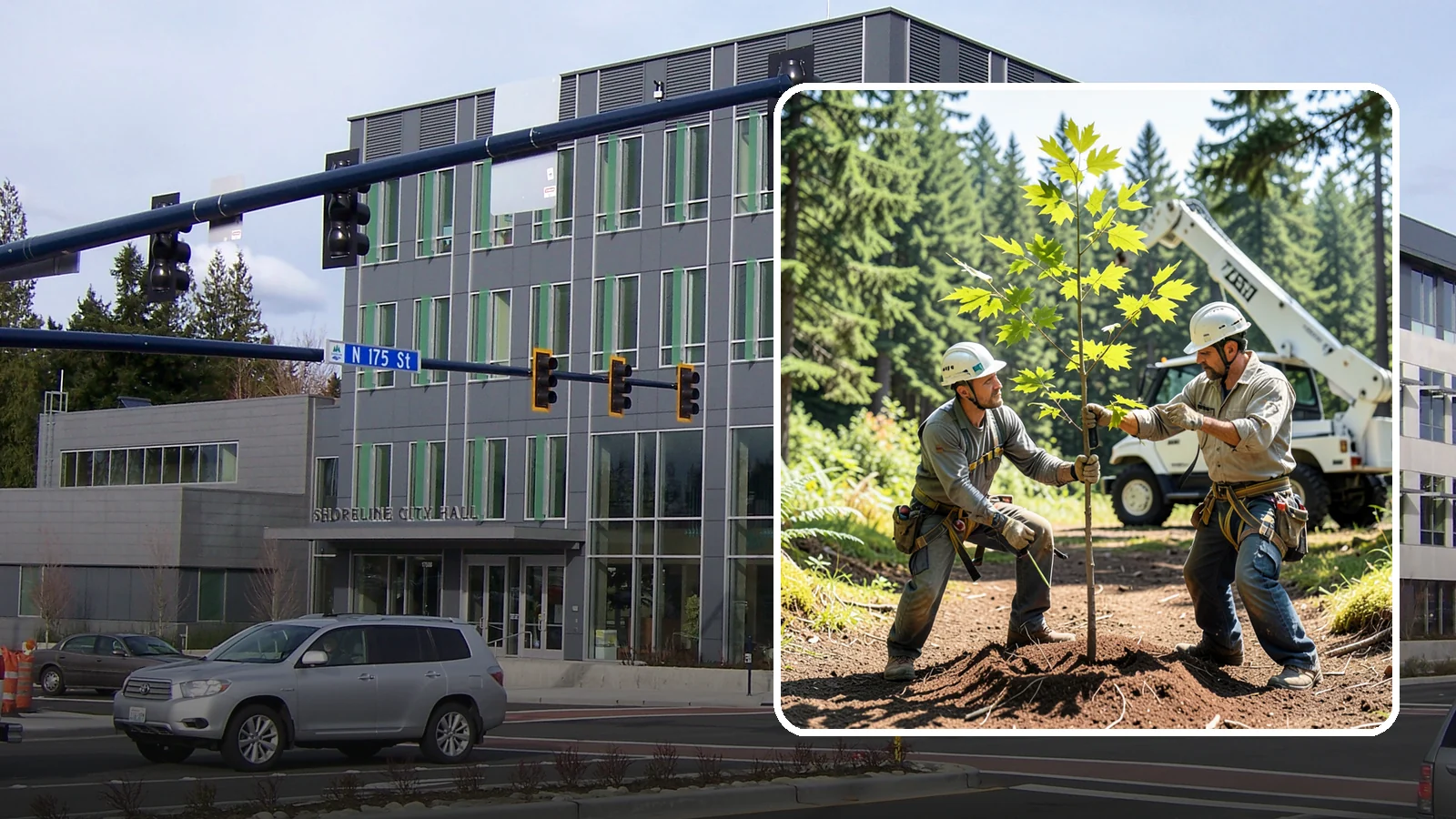 Young tree training in Shoreline, King County, WA - The early structural pruning of young trees.