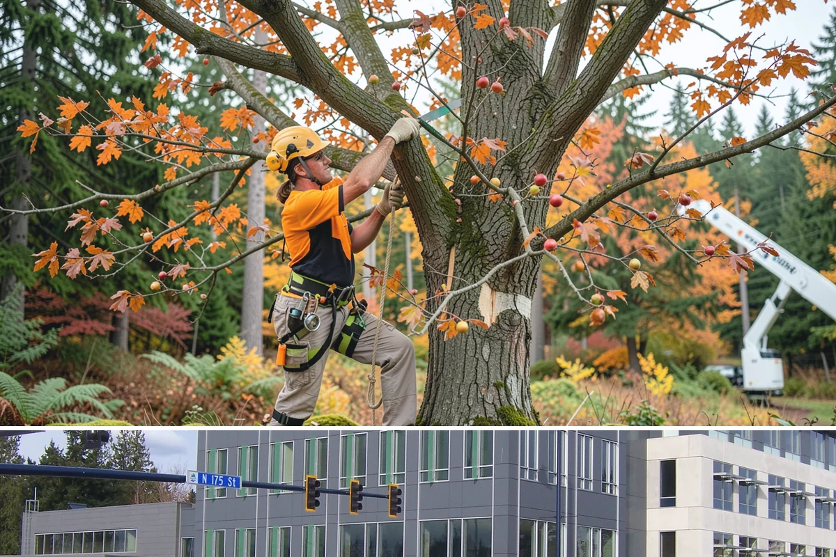 Young tree training in Shoreline, King County, WA - Work should follow recognized arboricultural standards matched to specific seasonal sensitivities for each species in the Puget...