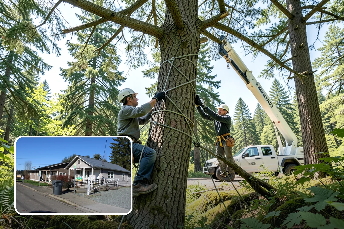 Young tree training in South Prairie, Pierce County, WA - Improves tree structure, health, and appearance